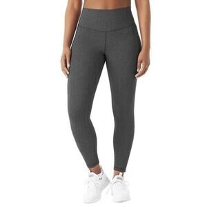 Members Mark Sz XL Casual Rib Leggings High Rise Charcoal Heather Pockets
